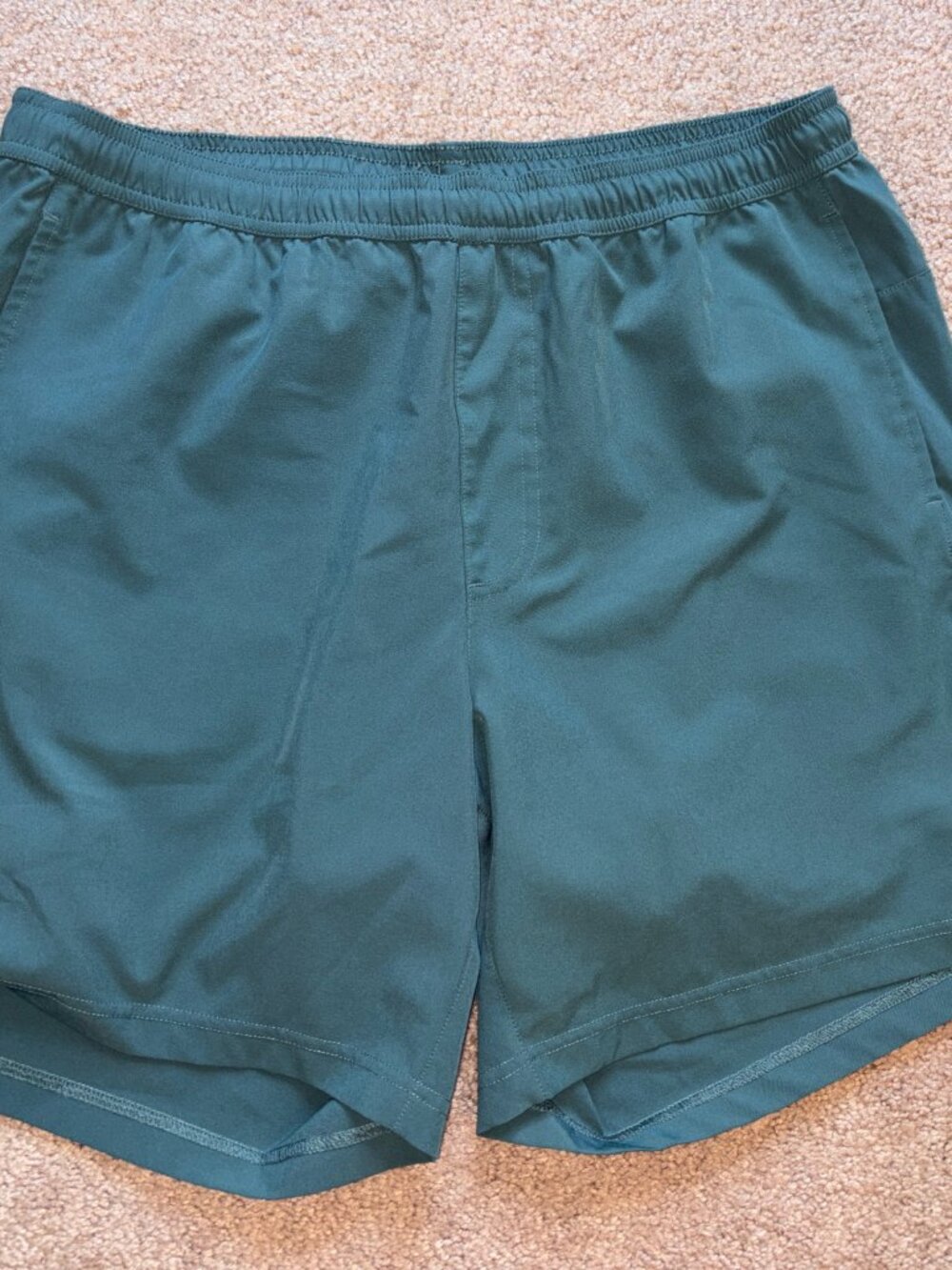 Maamgic Men's Dusty Teal Green Athletic Running Shorts with Compression Liner L